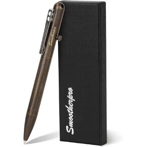 SMOOTHERPRO Solid Brass Bolt Action Pen Compatible Parker Refill with Pocket Stainless Steel Clip for Tremor Parkinson Arthritic Gift Business Collection (SP02N)