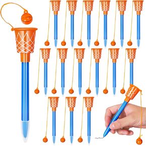 Whaline 24Pcs Basketball Hoop Ballpoint Pens Sports Theme Novelty Ink Pens Basketball Party Favor for Home Office School Award Decor Birthday Party Favor
