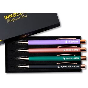 InnoBeta Teacher Gifts Ballpoint Pen Set of 4, Perfect Teacher Appreciation Gifts Idea in Birthday, Christmas, Teacher Appreciation Week - Teach Love Inspire