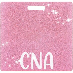Nurse Badge Buddy, Ymapinc Pink CNA Badge Buddy Nursing CNA Badge Cards Glitter Horizontal Badge Identification Tags for Nurse Doctor Hospital Worker Medical Assistant Badge Buddy
