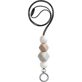 UTGYRRIK Lanyard for Id Badge Holder and Keys, Silicone Beaded Lanyards for Holding Keys, Name Card, Cute Badge Lanyard for Women Girls (Style 1)