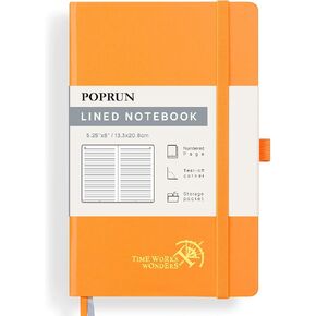 POPRUN Lined Journal Notebook for Women & Men, 4 PCS Medium Size 5.25''x 8'', 120GSM Thick Paper, 128 Numberd Pages, Hardcover, Index Tabs, College Ruled Notebook for Work - Black,Red,Green,Blue in Saudi Arabia