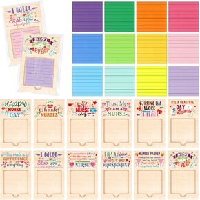 72 Pcs Rainbow Employee Appreciation Gifts Inspirational Sticky Note Pad Holder Christmas Thank You Gifts Sticky Note Dispensers Holder with Sticky Notes for Teacher Employee Staff Coworker