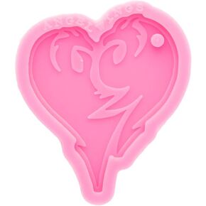 Super Shiny Love Heart Mold Resin Keychain Molds Silicone Mold for Epoxy Resin Craft Polymer Clay Key Ring Pendant Mould Tool DIY Jewelry Making Supplies Silicone Molds