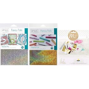 Gina K Designs 6x8 Starry Fancy Foils - Sparkling Silver, Glimmering Gold and Minc 6x6 Toner Sheets