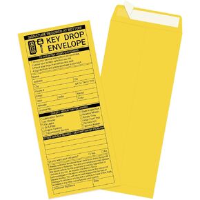 500 Pcs Self Adhesive Key Drop Envelopes for After Hours - Auto Shop Repair Service Drop Box Envelopes Overnight Automotive Night Drop Envelopes, Kraft, 4.125" x 9.5"