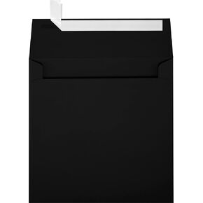 LUXPaper Square Invitation Envelopes | Peel & Press | 6 1/4" x 6 1/4" | Midnight Black | 80lb. Text | 50 Qty