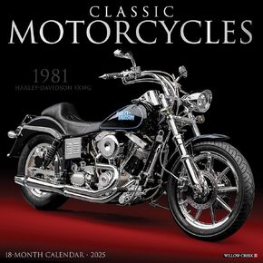 Willow Creek Press Classic Motorcycles Monthly 2025 Wall Calendar (12" x 12")