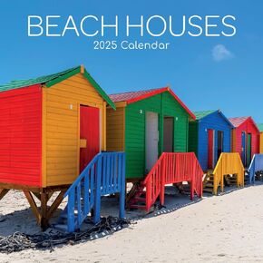 The Gifted Stationary 2025 Square Wall Calendar, Beach Houses, 16-Month Lifestyles Theme Hanging Calendar with 180 Reminder Stickers, Month Planner for Home, Office, or Creative Spaces (12x12 In)