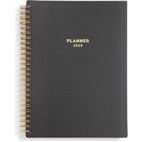 Blue Sky 2025 Weekly and Monthly Planner Calendar, January 2025 - December 2025, 5.875" x 8.625", Flexible Cover, Laminated Tabs, Wirebound, Storage Pocket, Black with Gold Foil Details (Black- 2025, 5.875" x 8.625")