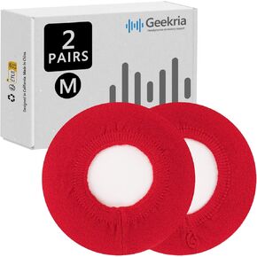 Geekria 2 Pairs Knit Fabric Headphones Ear Covers, Washable & Stretchable Sanitary Earcup Protectors for On-Ear Headset Ear Pads, Sweat Cover for Warm & Comfort (S/Grey)