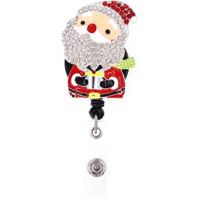 Santa Claus Retractable Badge Holder ID Name Card Holder Nurse Badge Reel