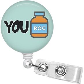 You ROC Badge Reel | Funny Badge Reel | Cute Badge | ID Badge Holder | Retractable Badge Reel #332