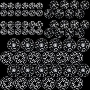 36 Sets Plastic Snap Buttons, Clear Snaps for Sewing, Invisible Fasteners for Clothes, Round Transparent Press Buttons Kit for Sewing Clothing, Crafts (7 mm+10 mm+15 mm, 72pcs)