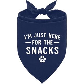 I’m Just Here for The Snacks Dog Bandana, Navy Dog Bandana, Pet Dog Triangle Scarf, Dog Bandana for Small Medium Large Dogs, Gift for Dog Lover, Dog Apparel & Accessories (F12)