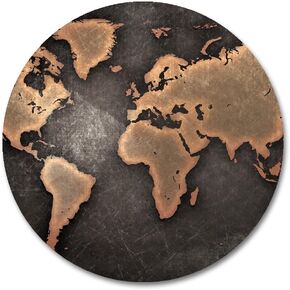 Map Mouse Pad by Smooffly,Vintage World Map Mousepad Round Non Slip Rubber Mouse pad Gaming Mouse Pad