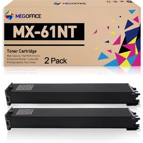 Compatible Toner Cartridge Replacement for Sharp MX61NT MX-61NT MX-61NTBA Sharp MX-2651 MX-3050V MX-3070N MX-3071 MX-3570V MX-5070V (Black, 2-Pack)