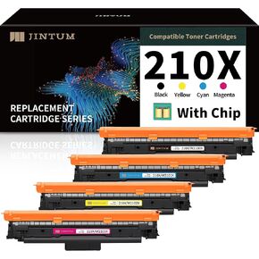 JINTUM 210X Toner Cartridge Replacement for HP 210A 210X Toner Cartridge 4 Pack High Yield Compatible with HP Color Laserjet Pro MFP 4301fdw Toner Cartridge Pro MFP 4301fdw 4301fdn 4201dw 4201dn