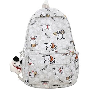 Roffatide Cartoon Pochacco All Over Print Large Capacity Casual Backpack Laptop Backpack Travel Bike Rucksack Hiking Backpack Green