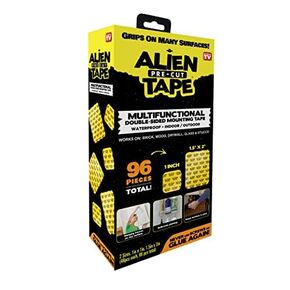 Alientape Pre Cut 47 Piece Ser Double Sided Tape Multipurpose Removable Adhesive Transparent Grip Mounting Strips Washable Strong Sticky Heavy Duty for Carpet Photo Frame Poster Décor As Seen On TV
