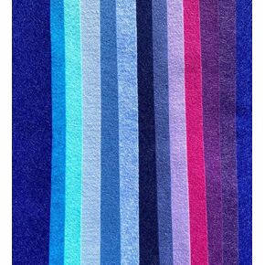 Wool Felt Blend (Merino Wool and Rayon, All Natural fibers), 12x18 inch, 12 Sheets (Green Shades)