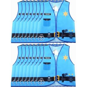 16 Pcs Kid Career Role Play Vest Costume Construction Fireman Police Soldier Vest Bulk for Kid Halloween Cosplay