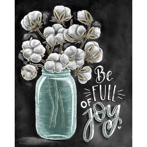PDSLAIKE Diamond Painting Kits Flowers for Adults - Be Full of Joy Funny Saying Quote Home Decor DIY Art Craft 11.8x15.7in