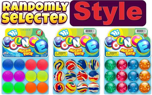 2CHILL Super Hi Bounce Bouncy Balls (12 Balls Assorted Style) JA-RU Small Toys Party Favors Racketball Kids Prize Giveaways Gift Toy Bouncy Balls for Kids Ball Gift Set. 967 in Kuwait