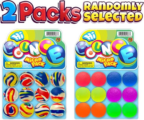 2CHILL Super Hi Bounce Bouncy Balls (12 Balls Assorted Style) JA-RU Small Toys Party Favors Racketball Kids Prize Giveaways Gift Toy Bouncy Balls for Kids Ball Gift Set. 967 in Kuwait