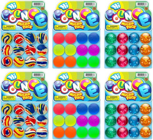 2CHILL Super Hi Bounce Bouncy Balls (12 Balls Assorted Style) JA-RU Small Toys Party Favors Racketball Kids Prize Giveaways Gift Toy Bouncy Balls for Kids Ball Gift Set. 967 in Kuwait