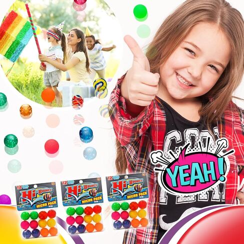 2CHILL Super Hi Bounce Bouncy Balls (12 Balls Assorted Style) JA-RU Small Toys Party Favors Racketball Kids Prize Giveaways Gift Toy Bouncy Balls for Kids Ball Gift Set. 967 in Kuwait