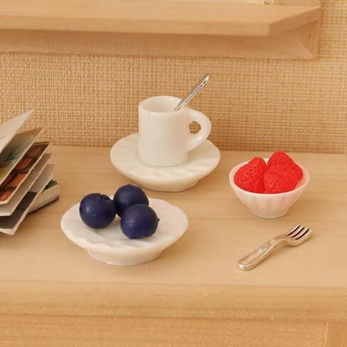 4 قطع بيضاء من أكواب القهوة المصغرة مقاس 1/12 ملحقات تزيين بيت الدمى، إكسسوارات بيت الدمى المصغرة كوب قهوة مصغر (0.6 × 0.4 × 0.5 بوصة) in Kuwait