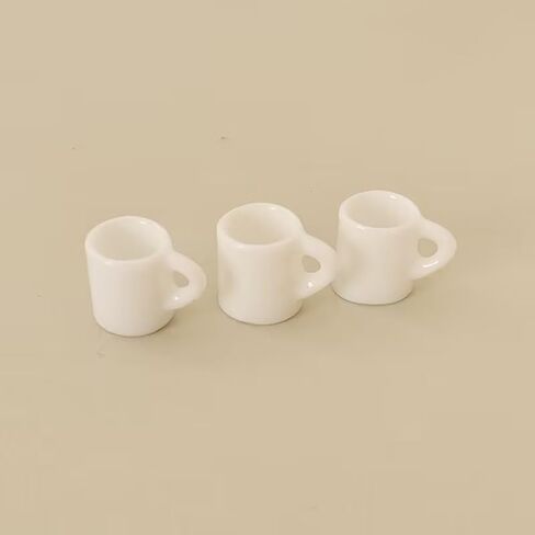 4 قطع بيضاء من أكواب القهوة المصغرة مقاس 1/12 ملحقات تزيين بيت الدمى، إكسسوارات بيت الدمى المصغرة كوب قهوة مصغر (0.6 × 0.4 × 0.5 بوصة) in Kuwait