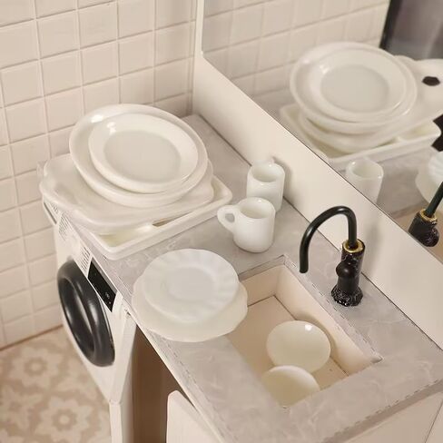 4 قطع بيضاء من أكواب القهوة المصغرة مقاس 1/12 ملحقات تزيين بيت الدمى، إكسسوارات بيت الدمى المصغرة كوب قهوة مصغر (0.6 × 0.4 × 0.5 بوصة) in Kuwait