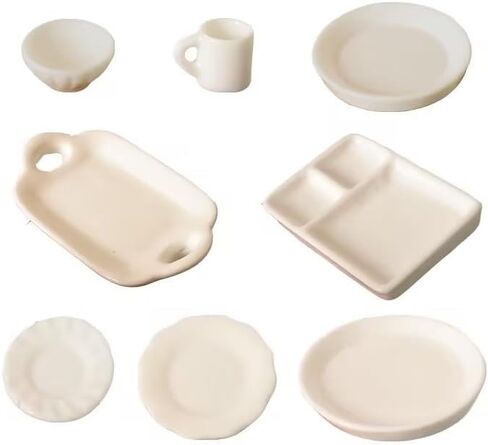 4 قطع بيضاء من أكواب القهوة المصغرة مقاس 1/12 ملحقات تزيين بيت الدمى، إكسسوارات بيت الدمى المصغرة كوب قهوة مصغر (0.6 × 0.4 × 0.5 بوصة) in Kuwait