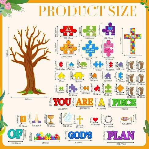 Pasimy 70 Pcs Christian Classroom Bulletin Board Decorations Sunday School Bulletin Board Sets Church Bible School Decorations Vbs Jesus God Puzzle Piece Cutouts for School Office Wall Decor(Dark) in Saudi Arabia