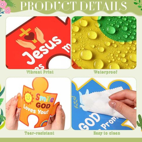 Pasimy 70 Pcs Christian Classroom Bulletin Board Decorations Sunday School Bulletin Board Sets Church Bible School Decorations Vbs Jesus God Puzzle Piece Cutouts for School Office Wall Decor(Dark) in Saudi Arabia