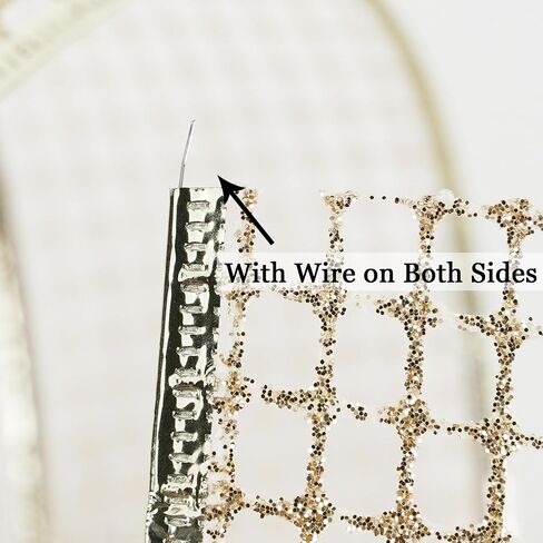 MEEDEE 2.5 Inch Champagne Netting Ribbon Sparkling Glamour Netted Ribbon Champagne Gold Glitter Ribbon by 10 Yards Roll Wired Mesh Ribbon for Christmas Tree, Wreaths, Tree Toppers, Streamers, Bow in Kuwait