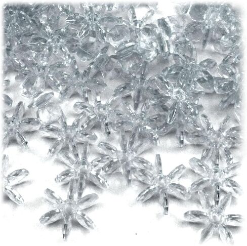 18mm Transparent Acrylic Crystal Clear Starflake Beads 500 Pieces in Kuwait