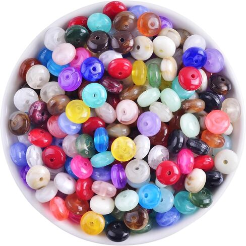 KJML DIY Oval Shaped Beads 300Pcs Acrylic Beads for Jewelry Making Colorful Imitation Gemstone Beads Loose Assorted Beads Bulk for Crafts Bracelets Necklace DIY Charms Earrings in Saudi Arabia
