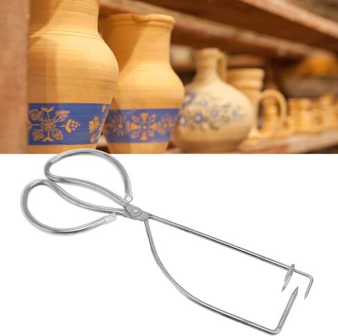 34x12.5cm/13.39x4.92in Dipping Tong Glazing Tool, Stainless Steel Clay Sculpture Tong Glazing Tool, Pottery Clay Sculpture Tool Pliers for Clay Modeling Sculpturing(Triangle) in Kuwait
