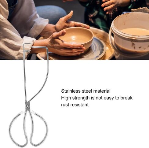 34x12.5cm/13.39x4.92in Dipping Tong Glazing Tool, Stainless Steel Clay Sculpture Tong Glazing Tool, Pottery Clay Sculpture Tool Pliers for Clay Modeling Sculpturing(Triangle) in Kuwait