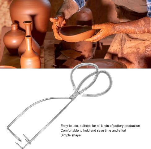 34x12.5cm/13.39x4.92in Dipping Tong Glazing Tool, Stainless Steel Clay Sculpture Tong Glazing Tool, Pottery Clay Sculpture Tool Pliers for Clay Modeling Sculpturing(Triangle) in Kuwait