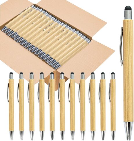 100pcs Bamboo Pens Bulk Wooden Bamboo Pens Engraving Wooden Ballpoint Pen Customizable Gift Pen Bulk in Kuwait