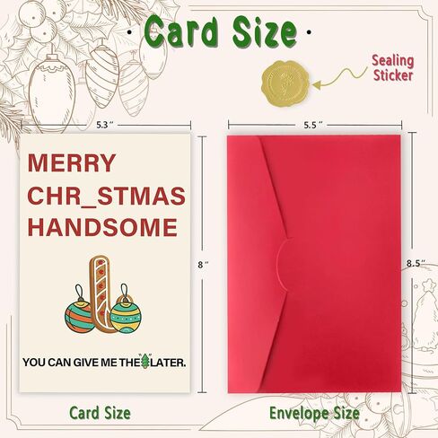 Christmas Cards with Envelopes, 12 Merry Christmas Cards with Envelopes, 4 Assorted Designs Bulk Greeting and New Years Cards, Funny Christmas Gift for Friends Family Kids in Saudi Arabia