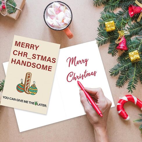 Christmas Cards with Envelopes, 12 Merry Christmas Cards with Envelopes, 4 Assorted Designs Bulk Greeting and New Years Cards, Funny Christmas Gift for Friends Family Kids in Saudi Arabia