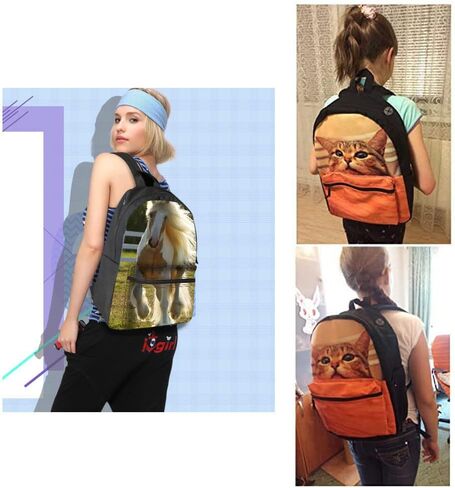 Bookbag School Backpack for Girls Horse Backpacks Elementary 3rd 4th 5th 6th Grade Kids Boys 15.3" Canvas Laptop Bag in Kuwait