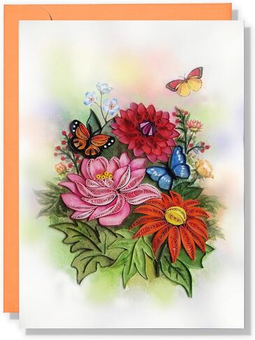 White and Yellow Orchid Card, Flower Quilling Card, Card for All Occasions, Birthday, Thinking Of You, Sympathy For Mom, Women, Daughter, Friend, Boss, Love (Orchid) in Saudi Arabia