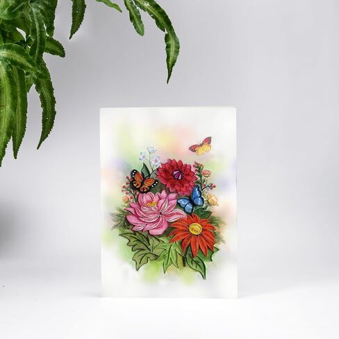 White and Yellow Orchid Card, Flower Quilling Card, Card for All Occasions, Birthday, Thinking Of You, Sympathy For Mom, Women, Daughter, Friend, Boss, Love (Orchid) in Saudi Arabia