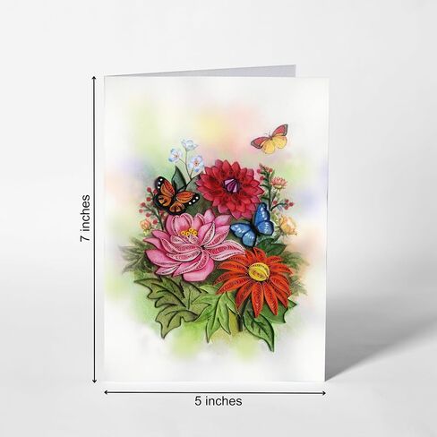 White and Yellow Orchid Card, Flower Quilling Card, Card for All Occasions, Birthday, Thinking Of You, Sympathy For Mom, Women, Daughter, Friend, Boss, Love (Orchid) in Saudi Arabia